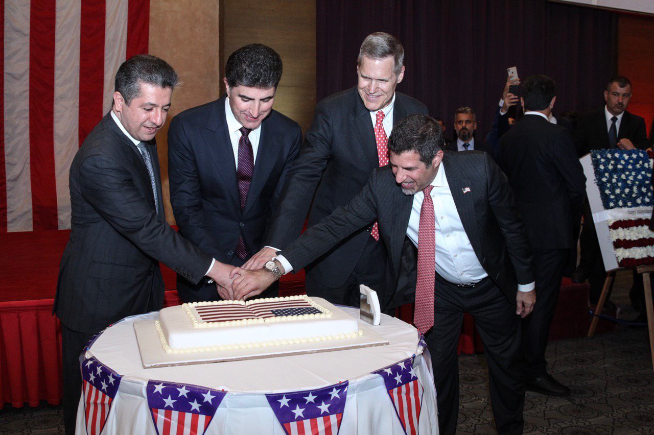 Senior Kurdish officials and US diplomats celebrate the 4th of July - America’s Independence Day - in Erbil, July 3, 2019.